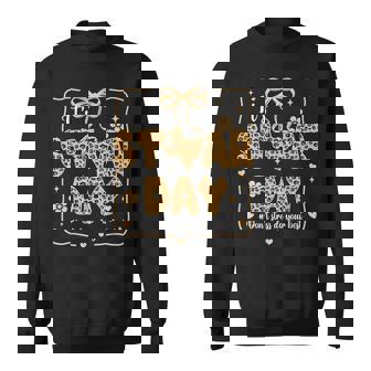 It's Staar Day Dont Stress Do Your Best Test Day Leopard Bow Sweatshirt - Seseable