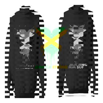 Jamaica Strong Shirt Watercolor Love Heart Pride Sweatshirt Unisex | Mazezy