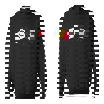 Japan Romania Crossed Flags Japanese Romanian Friendship Sweatshirt Unisex | Mazezy