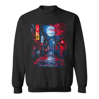 Japan Street Back Printed Graphic Sweatshirt - Thegiftio UK