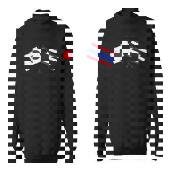 Japan Thailand Crossed Flags Japanese Thai Unity Sweatshirt Unisex | Mazezy