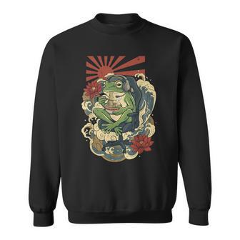 Japanese Gamer Frog Japan Anime Gaming Sweatshirt - Thegiftio UK