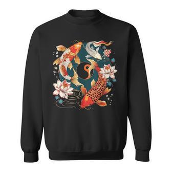 Japanese Koi Fish Vintage Lotus Flowers Sweatshirt - Thegiftio UK
