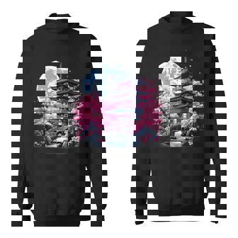 Japanese Sakura Garden Geisha Mount Fuji Cherry Blossom Sweatshirt | Mazezy