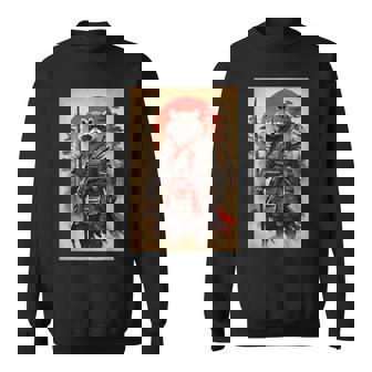 Japanese Warrior Anime Vintage Art Samurai Raccoon Sweatshirt Unisex | Mazezy