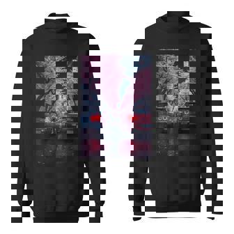 JDM Race Drift Cars Tokyo Street Racing Sakura Blossom Scene Sweatshirt Unisex | Mazezy