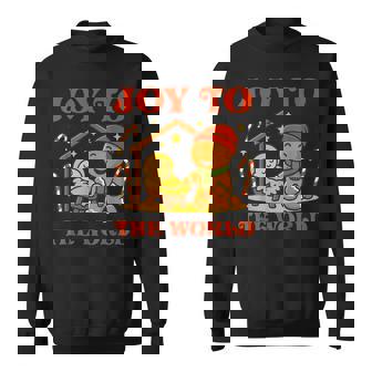 Joy To The World Gingerbread Christmas Christian Nativity Sweatshirt Unisex | Mazezy