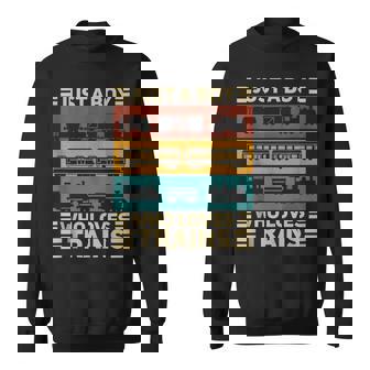 Just A Boy Who Loves Trains Rail Fan Vintage Train Wagon Tank Top Sweatshirt Unisex | Mazezy