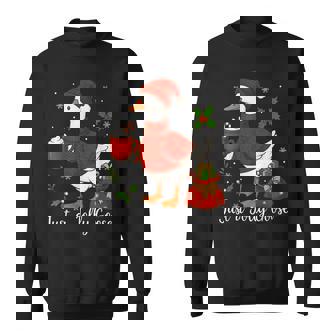 Just A Jolly Cute Goose Merry Goosemas Christmas Xmas Sweatshirt | Seseable FR