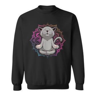 Katze Lustigüss Yoga Meditation Miau Kawaii Katzenbesitzer Sweatshirt - Geschenkecke