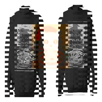 Kawaii Anime Cat Ramen Japanese Graphic Cat Lovers Sweatshirt | Seseable FR