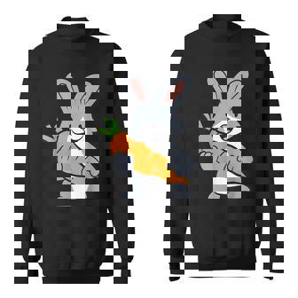 Kawaii Bunny With Carrot Cute Rabbit Sweatshirt Unisex | Mazezy