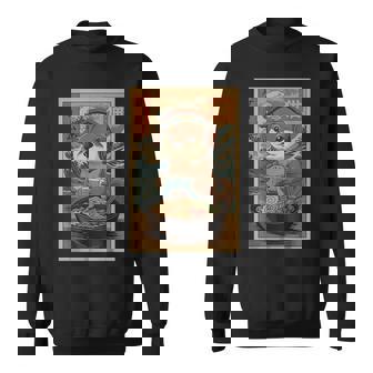 Kawaii Japanese Ramen Otter Retro Gaming For Men Sweatshirt - Monsterry
