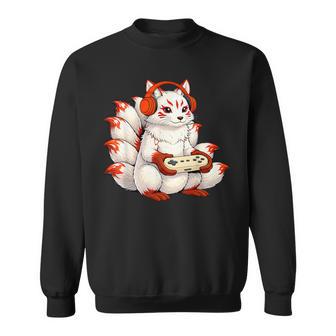 Kawaii Kitsune Gaming Jeuxidéo D'inspiration Japonaise Rétro Sweater e - Cadeauxyz