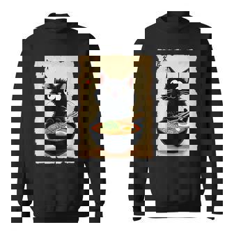 Kawaii Ramen Cat Cute Japanese Food For Anime Noodle Lovers Sweatshirt - Monsterry