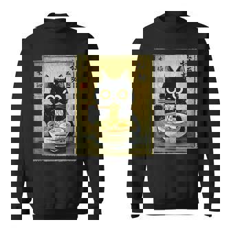 Kawaii Ramen Cat Vintage Japanese Retro Anime Noodle Sweatshirt - Monsterry