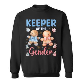 Keeper Of The Gender Reveal Baby Gingerbread Pink Or Blue Sweatshirt - Seseable