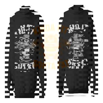 Kinda Fit Sorta Fat Cute Bear Weightlifter Workout Gym Sweatshirt | Seseable CA