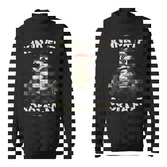 Kinda Fit Sorta Fat Gym Panda Weightlifting Sweatshirt Unisex | Mazezy