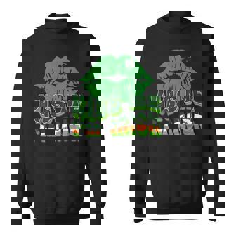 Kiss Me I'm Irish St Patrick's Day Lips & Ireland Flag Sweatshirt Unisex | Mazezy