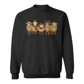 Knitted Christmas Sheep Lights Farm Holiday Sweatshirt Unisex | Mazezy