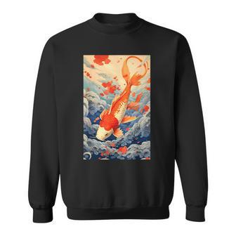 Koi Carpe Poisson Kawaii Cerisier Japonais Fleurakura Hokusai Sweater e - Cadeauxyz