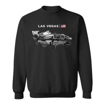 Las Vegas Racing Car Silhouette Usa Flag Sweatshirt | Mazezy