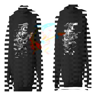 Le Joueur De Guitarehark Porte Un Costume Et Une Cravate Guitariste Amateur De Requin Sweater e - Cadeauxyz
