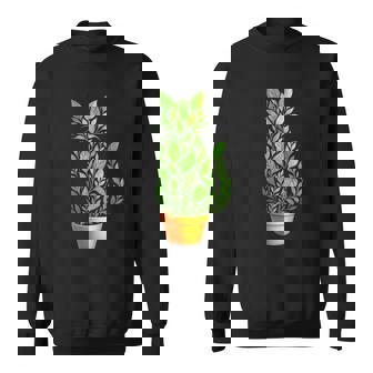 Leaf Shaped Dog Topiary Green Plant Pot Artwork Sweatshirt Unisex | Mazezy