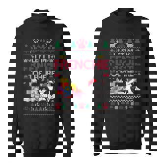 I Left My Frenchie To Be Here French Bulldog Ugly Christmas Sweatshirt - Thegiftio