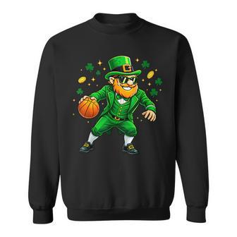 Leprechaun Play Basketball St Patrick's Day Boys Sweatshirt - Monsterry