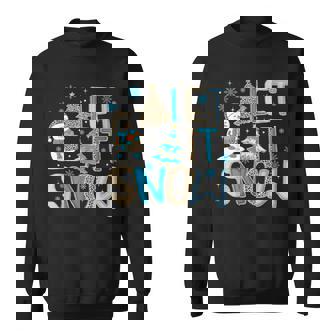 Let It Snow Christmas Snowman Snowflakes Xmas Holiday Pajama Sweatshirt - Monsterry