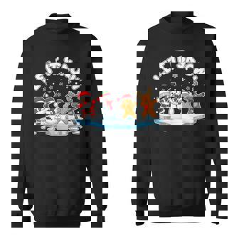 Let It Snow Xmas Dabbing Santa Reindeer Snowman Gingerbread Sweatshirt Unisex | Mazezy