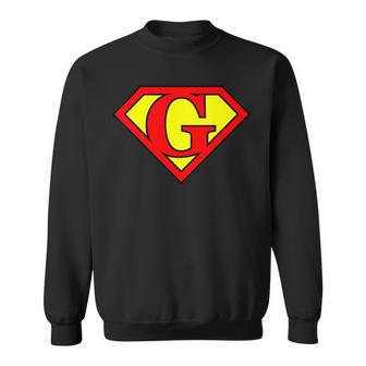 Letra Deuperhéroe Guper Letra Guper G G Letra Camisa de entrenamiento - Regaloses