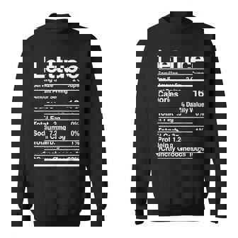 Lettuce Costume Shirt Nutrition Facts Lettuce Sweatshirt Unisex | Mazezy