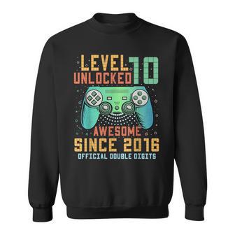 Level 10 Unlocked Official Double Digits 10Th Birthday Boy Sweatshirt | Seseable UK