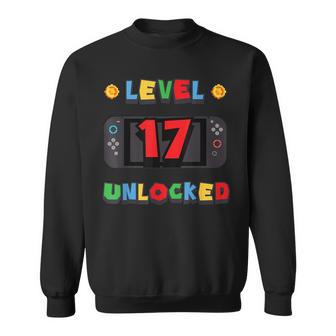Level 17 Unlocked Gamer 17Th Birthday Video Game Lovers Sweatshirt - Thegiftio UK