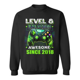 Level 8 Unlocked Birthday Boy Gamer 8Th Video Game 2018 Sweatshirt - Thegiftio UK