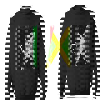 Libya Jamaica Half Flag Libyan Jamaican Heritage Sweatshirt Unisex | Mazezy