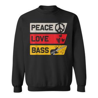 Liebe Frieden Bass Gitarre Hippie Bassist Sweatshirt - Geschenkecke