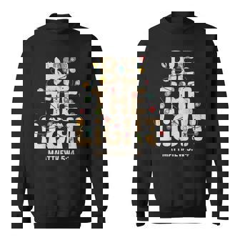 Be The Light Retro Christmas Bible Verse For Christians Sweatshirt - Seseable