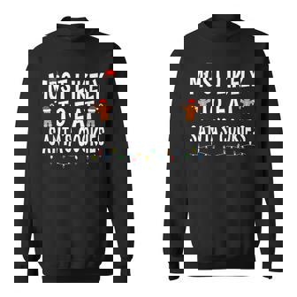 Most Likely To Christmas Xmas Family Matching Pajamas Sweatshirt | Mazezy