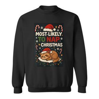 Most Likely Nap On Christmas Family Matching Sweatshirt - Thegiftio UK