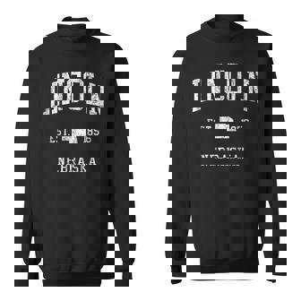 Lincoln NE J01 Vintage Athletic Sports Sweatshirt Unisex | Mazezy