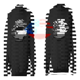Lips Half American Chilean Roots Chile USA America Sweatshirt Unisex | Mazezy