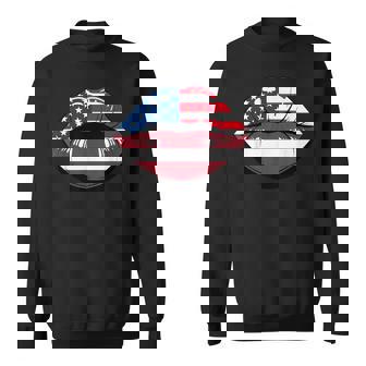 Lips Half American Latvian Roots Latvia USA America Sweatshirt Unisex | Mazezy