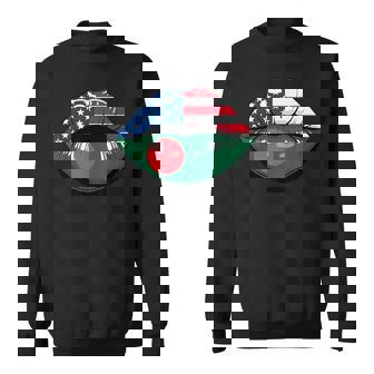 Lips Half American Roots Bangladeshi Bangladesh USA America Sweatshirt Unisex | Mazezy
