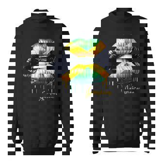 Lips Jamaican Flag Jamaica Love Travelacation スウェットシャツ - Kawaiitshirt