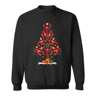 Lobster Christmas Tree Lights Santa Hat Xmas Pajamas Sweatshirt - Monsterry