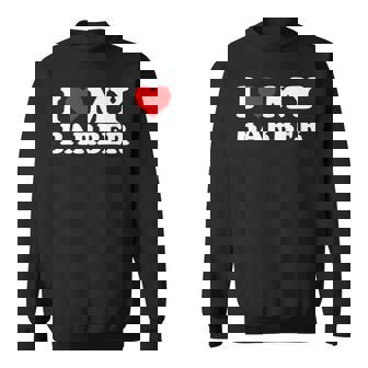 I Love My Barber Red Heart Sweatshirt - Monsterry